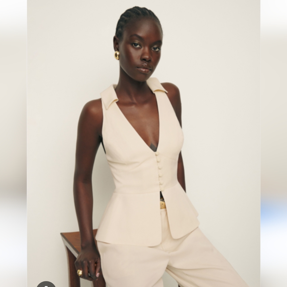 Reformation Ivory Sleeveless Button Tank - Picture 6 of 6
